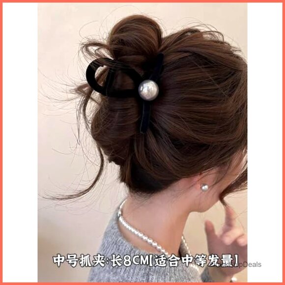 Luxury velvet small hair claw clips for thin hair, 8cm length main image 4